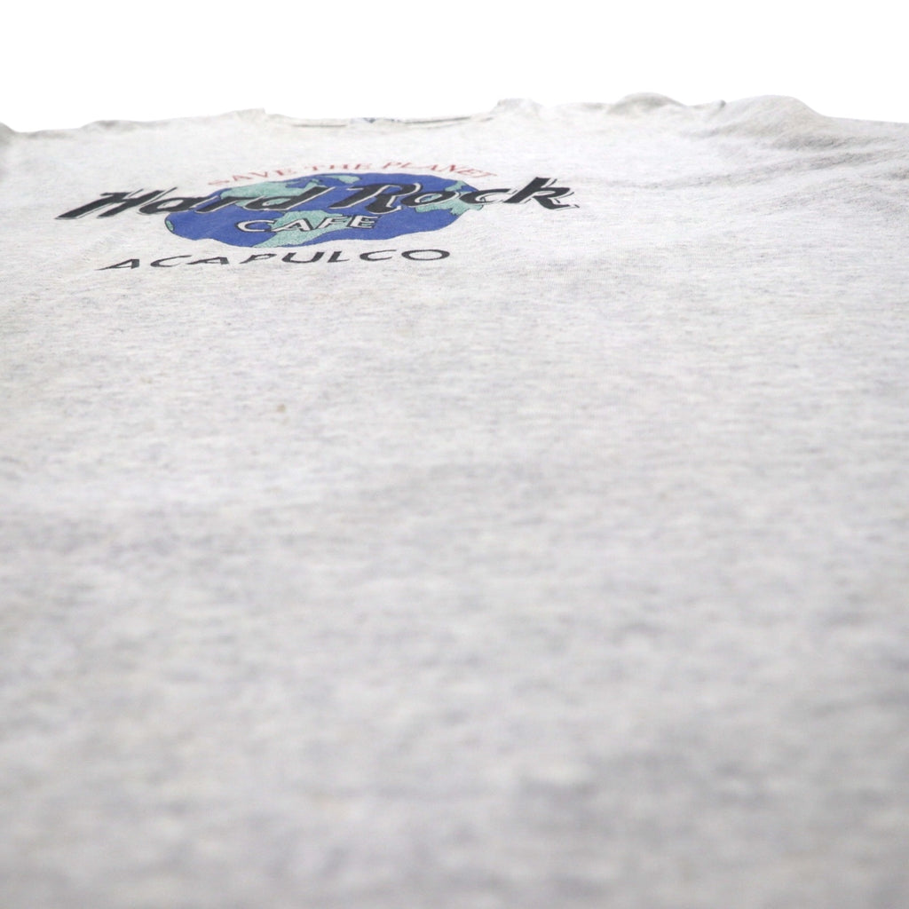 Hard Rock CAFE プリント Tシャツ XL グレー コットン SAVE THE PLANET ACAPULCO メキシコ製