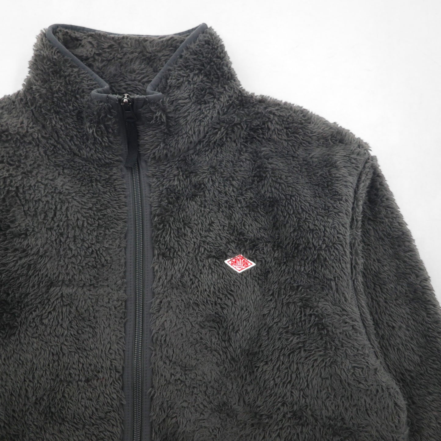 DANTON High Pile Stand Collar Fleece Jacket, Size M, Gray, Double Zip, DT-A0038