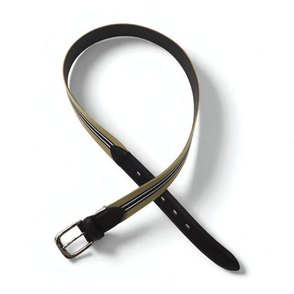 VAN -JAC- IVY アイビー テープベルト ベージュ ストレッチ メッシュ PUレザー