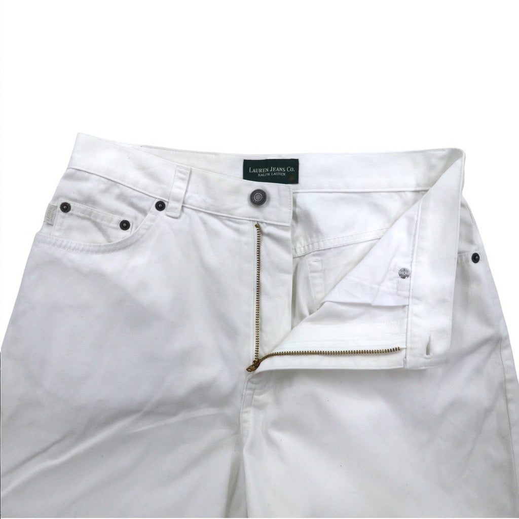 LAUREN JEANS Co. RALPH LAUREN 90年代 ワイド テーパード デニムパンツ M ホワイト コットン