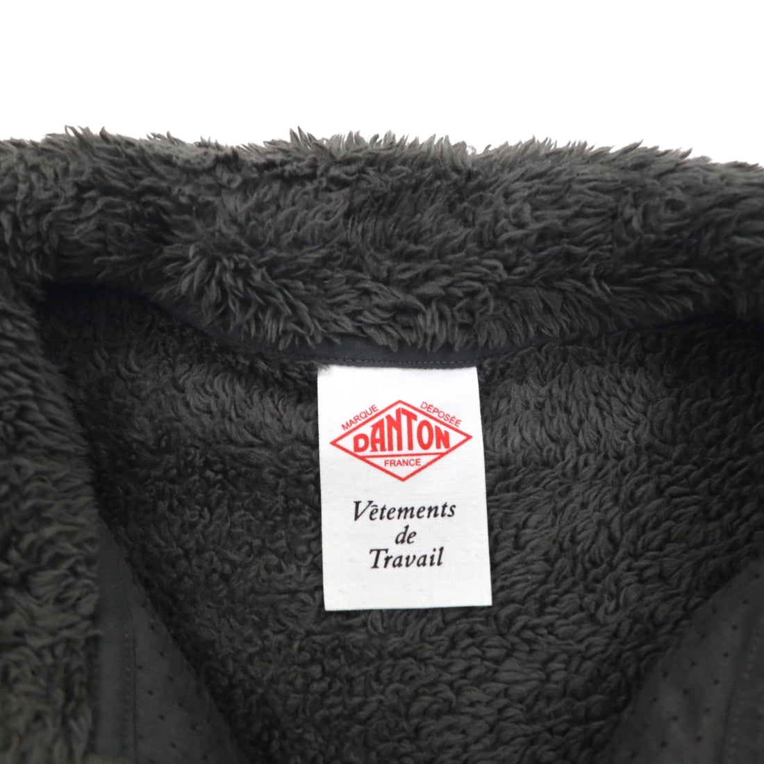 DANTON High Pile Stand Collar Fleece Jacket, Size M, Gray, Double Zip, DT-A0038