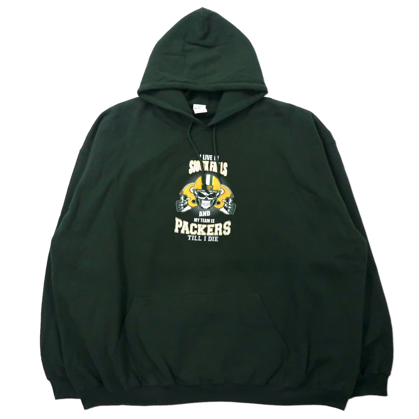 NFL Green Bay Packers ビッグサイズ フットボールパーカー 5XL グリーン コットン 裏起毛 GILDANボディ