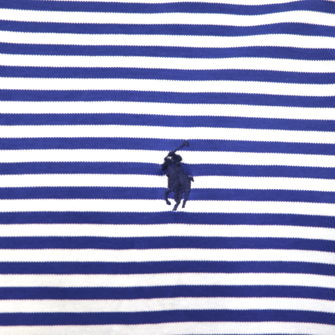 POLO RALPH LAUREN Classic Fit Striped Polo Shirt, Size L, Blue Cotton, Small Pony Embroidery