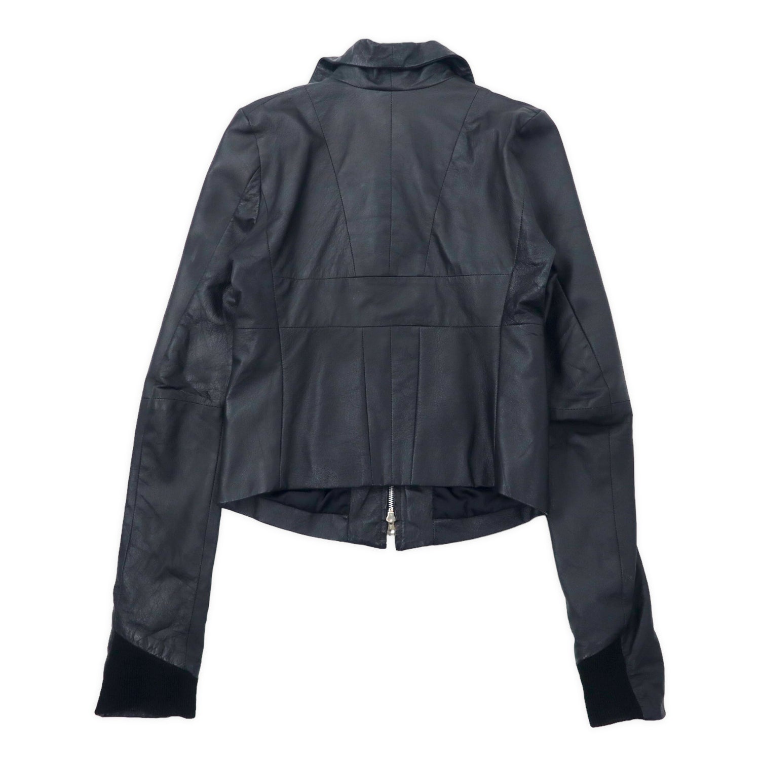 EKAM High Neck Riders Jacket M Black Lamb Leather Leather Leather Double  Zip – 日本然リトテ