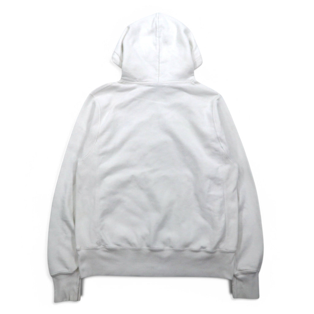Champion Reverse Weave Pullover Hoodie L White Blue Single Tag Reprint Made in Honduras