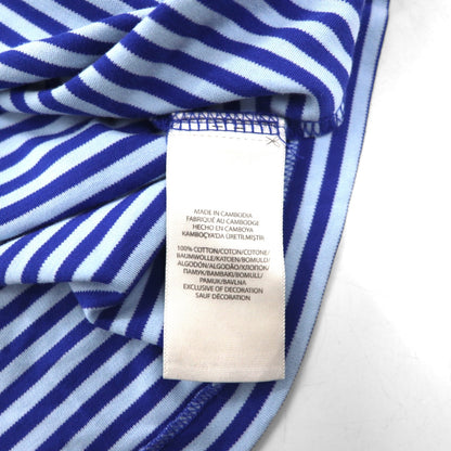 POLO RALPH LAUREN クラシックフィット ボーダー ポロシャツ L ブルー  コットン スモールポニー刺繍