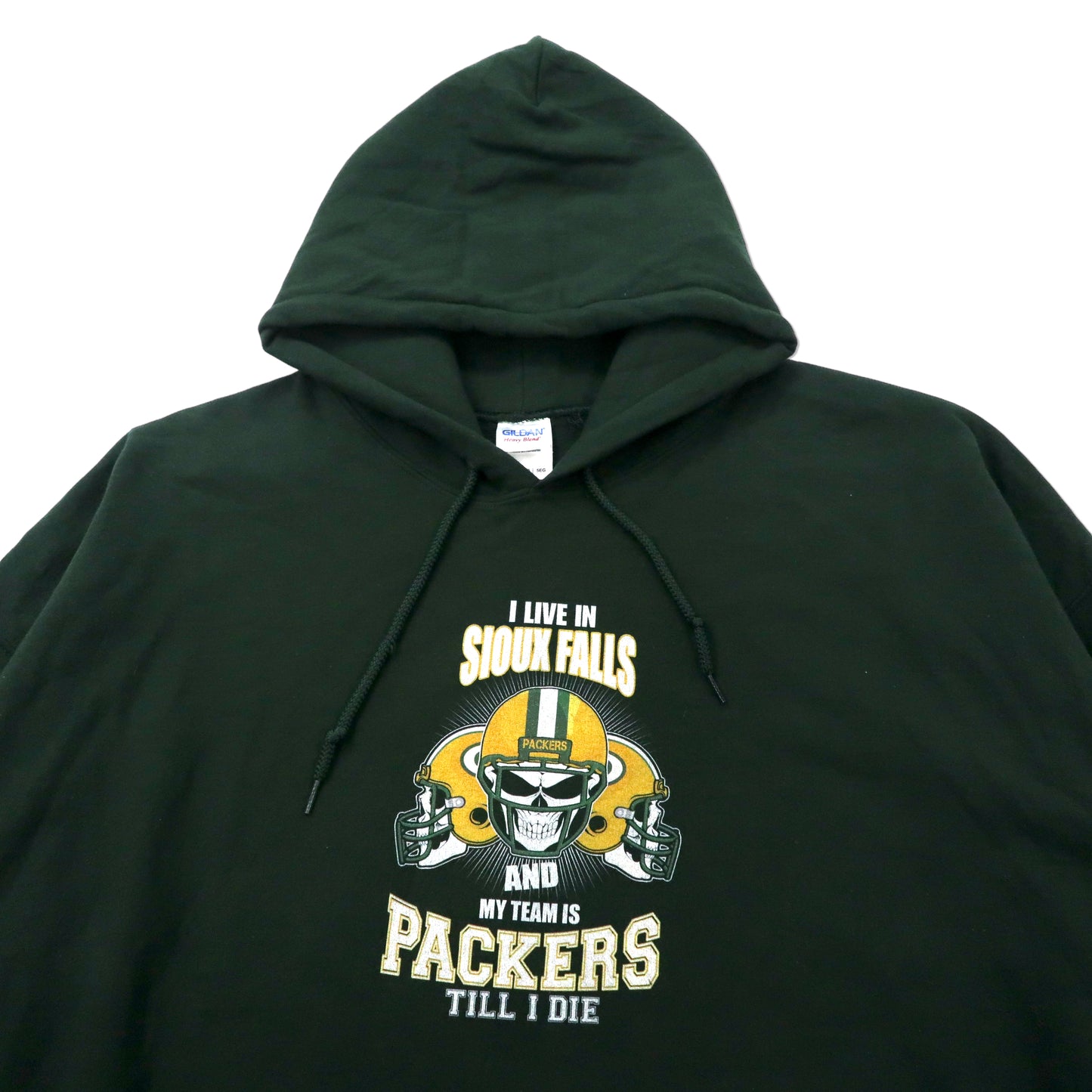 NFL Green Bay Packers ビッグサイズ フットボールパーカー 5XL グリーン コットン 裏起毛 GILDANボディ