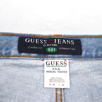 GUESS JEANS デニムパンツ M インディゴ ブルー CLASSIC FIT ジッパーフライ ブラジル製