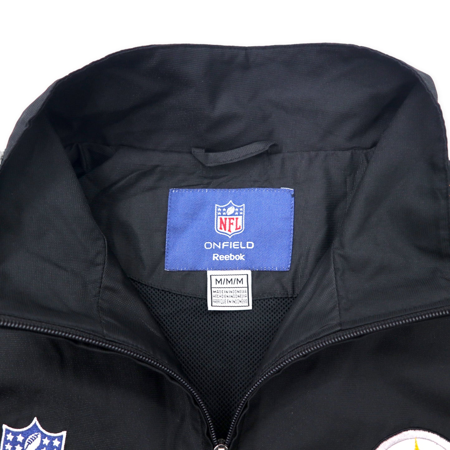 Reebok NFL Pittsburgh Steelers ハーフジップ トラックジャケット M ブラック ポリエステル スティーラーズ バックロゴ ビッグサイズ