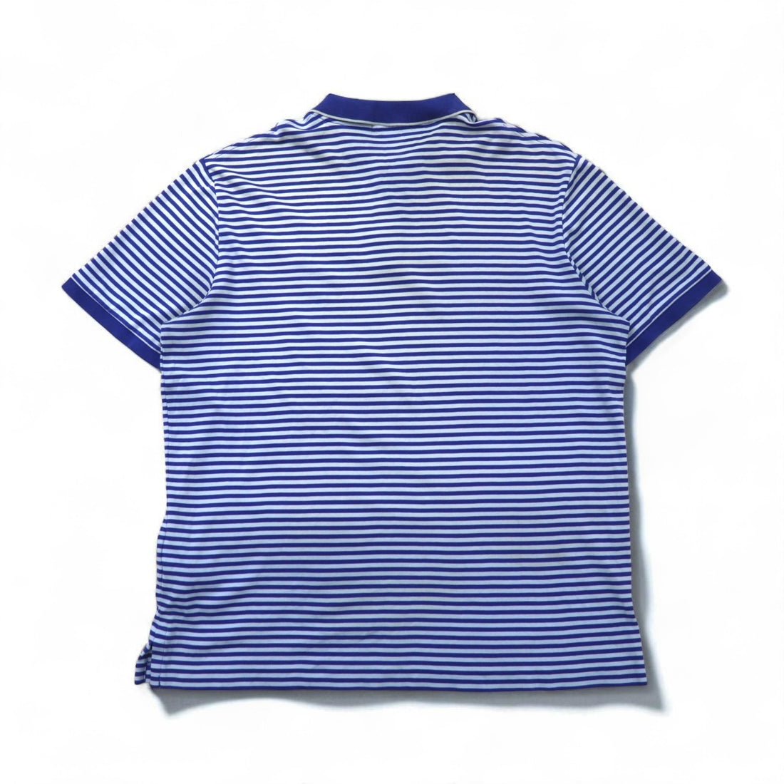 POLO RALPH LAUREN Classic Fit Striped Polo Shirt, Size L, Blue Cotton, Small Pony Embroidery