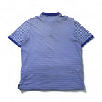 POLO RALPH LAUREN Classic Fit Striped Polo Shirt, Size L, Blue Cotton, Small Pony Embroidery