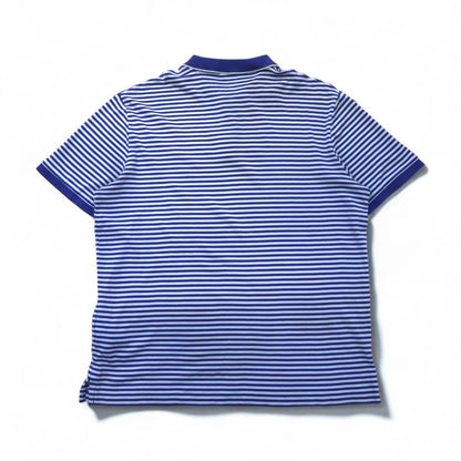 POLO RALPH LAUREN クラシックフィット ボーダー ポロシャツ L ブルー  コットン スモールポニー刺繍