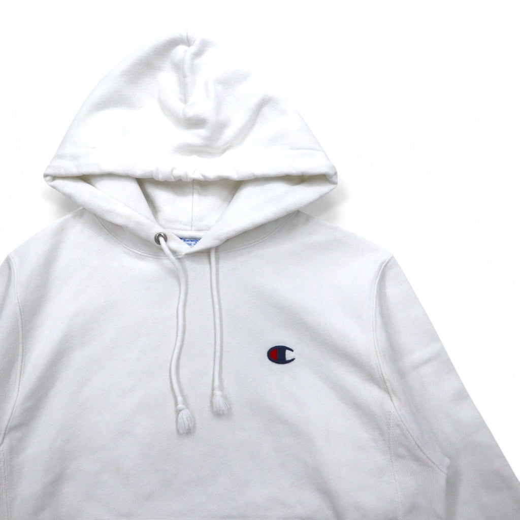 Champion Reverse Weave Pullover Hoodie L White Blue Single Tag Reprint Made in Honduras