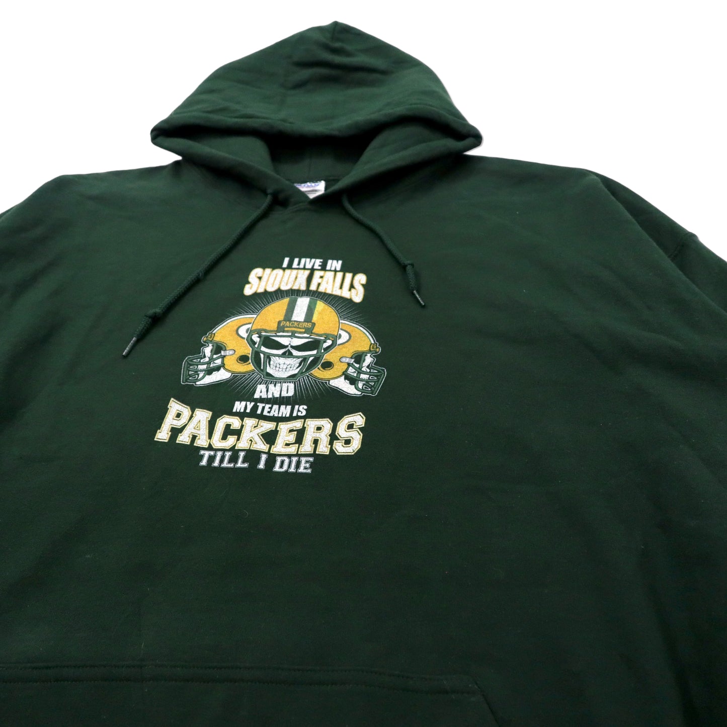 NFL Green Bay Packers ビッグサイズ フットボールパーカー 5XL グリーン コットン 裏起毛 GILDANボディ