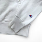 Champion Reverse Weave Pullover Hoodie L White Blue Single Tag Reprint Made in Honduras