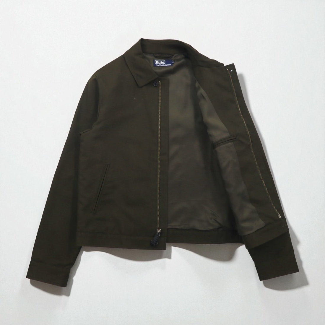 Polo Ralph Lauren 90s Swing Top Harrington Jacket, Size M, Olive, Bi-Flap, Satin Lining