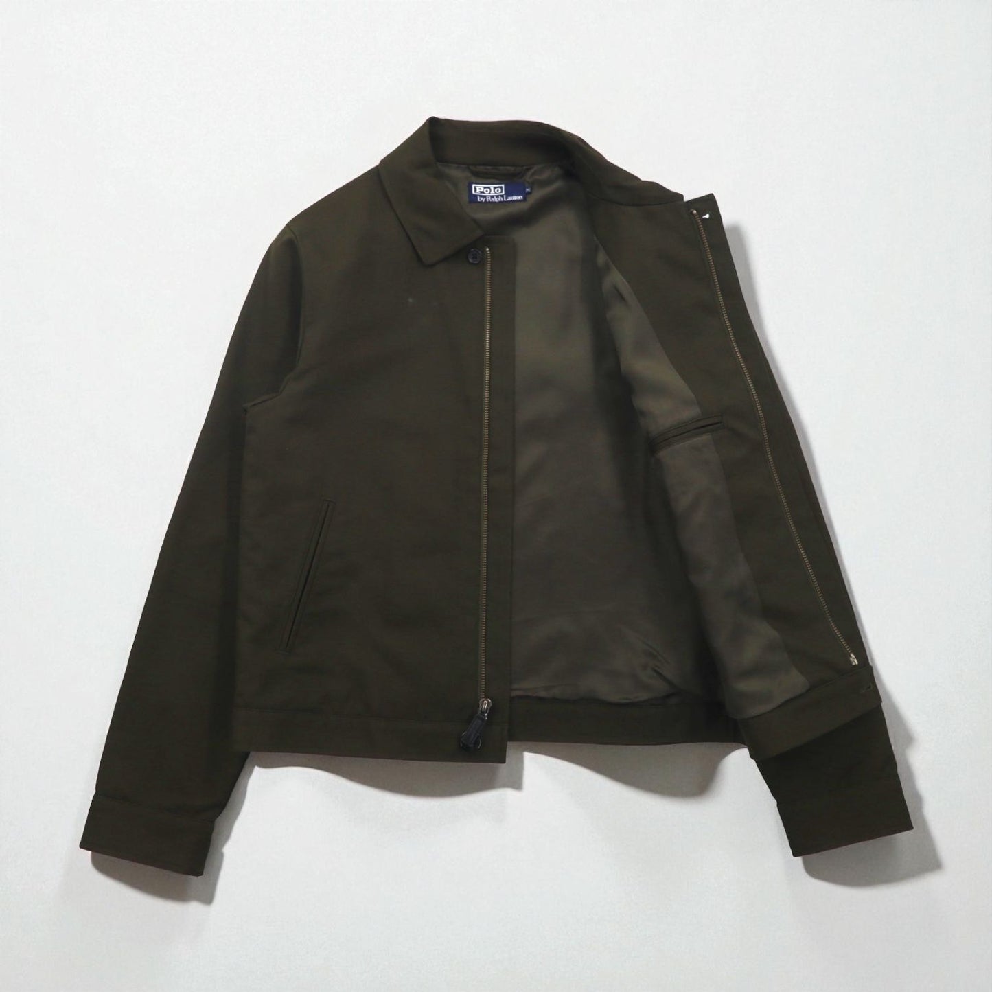 Polo Ralph Lauren 90s Swing Top Harrington Jacket, Size M, Olive, Bi-Flap, Satin Lining