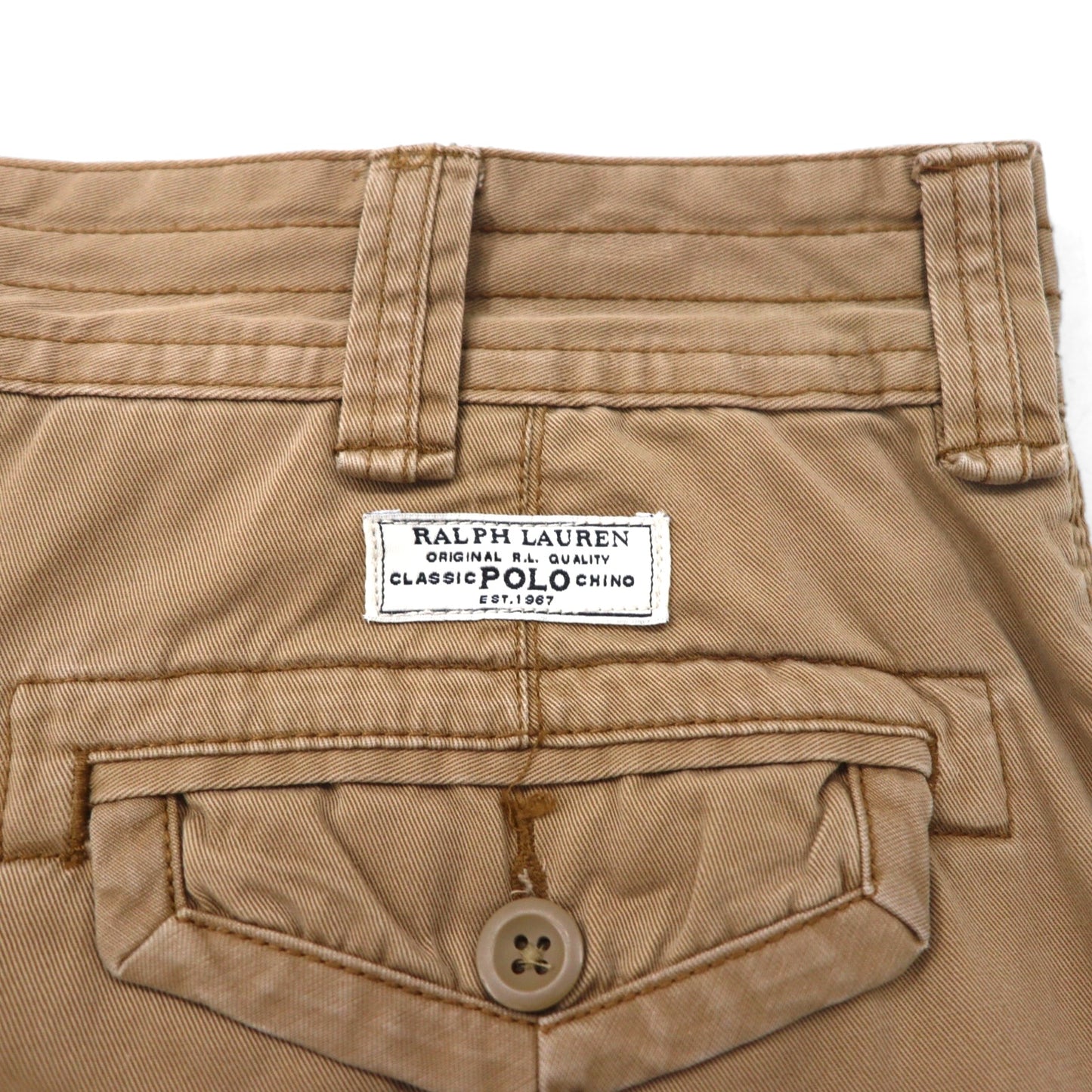 Polo by Ralph Lauren 90年代 ポロチノ バギー ショート カーゴパンツ ハーフパンツ L ベージュ コットン 膝下丈