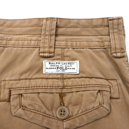 Polo by Ralph Lauren 90年代 ポロチノ バギー ショート カーゴパンツ ハーフパンツ L ベージュ コットン 膝下丈