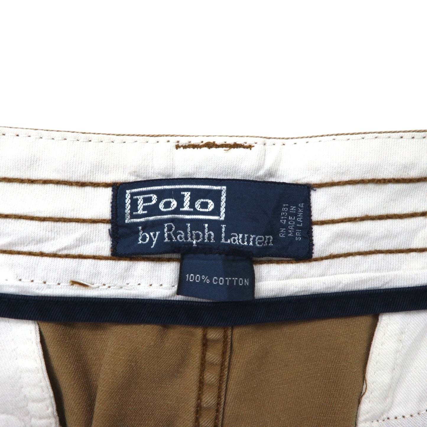 Polo by Ralph Lauren 90年代 ポロチノ バギー ショート カーゴパンツ ハーフパンツ L ベージュ コットン 膝下丈
