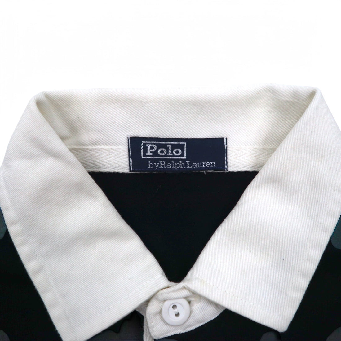 Polo by Ralph Lauren Rugby Shirt, Medium, Black, Cotton, Embroidered Emblem Logo
