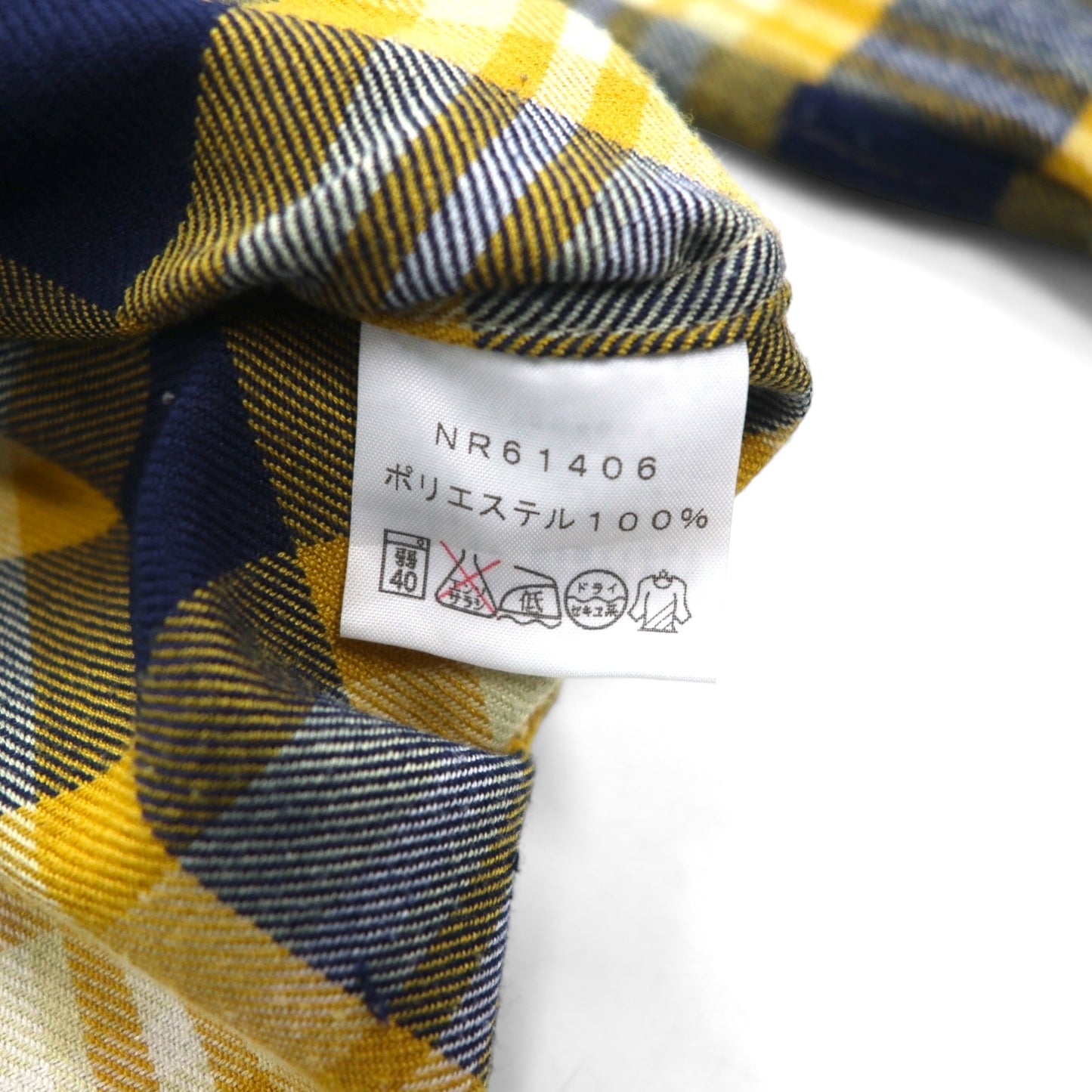 THE NORTH FACE Thermolite Flannel Shirt, Size L, Yellow Check, Chest Pocket, NR61406