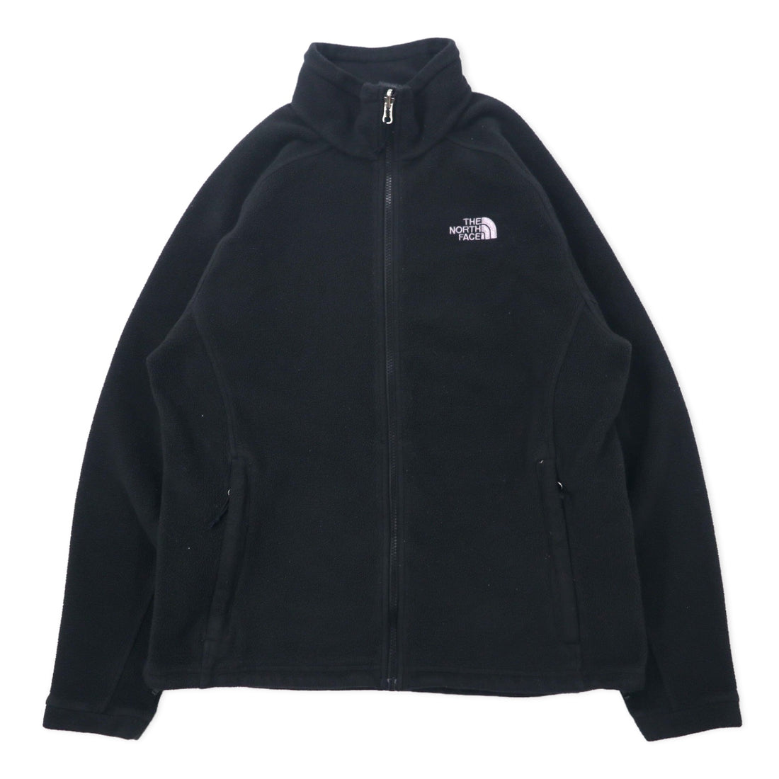 日本然リトテ-古着オンライン-THE NORTH FACE フルジップ フリースジャケット M ブラック ポリエステル ワンポイントロゴ刺繍-THE NORTH FACE full zip fleece jacket M black polyester one point logo embroidery