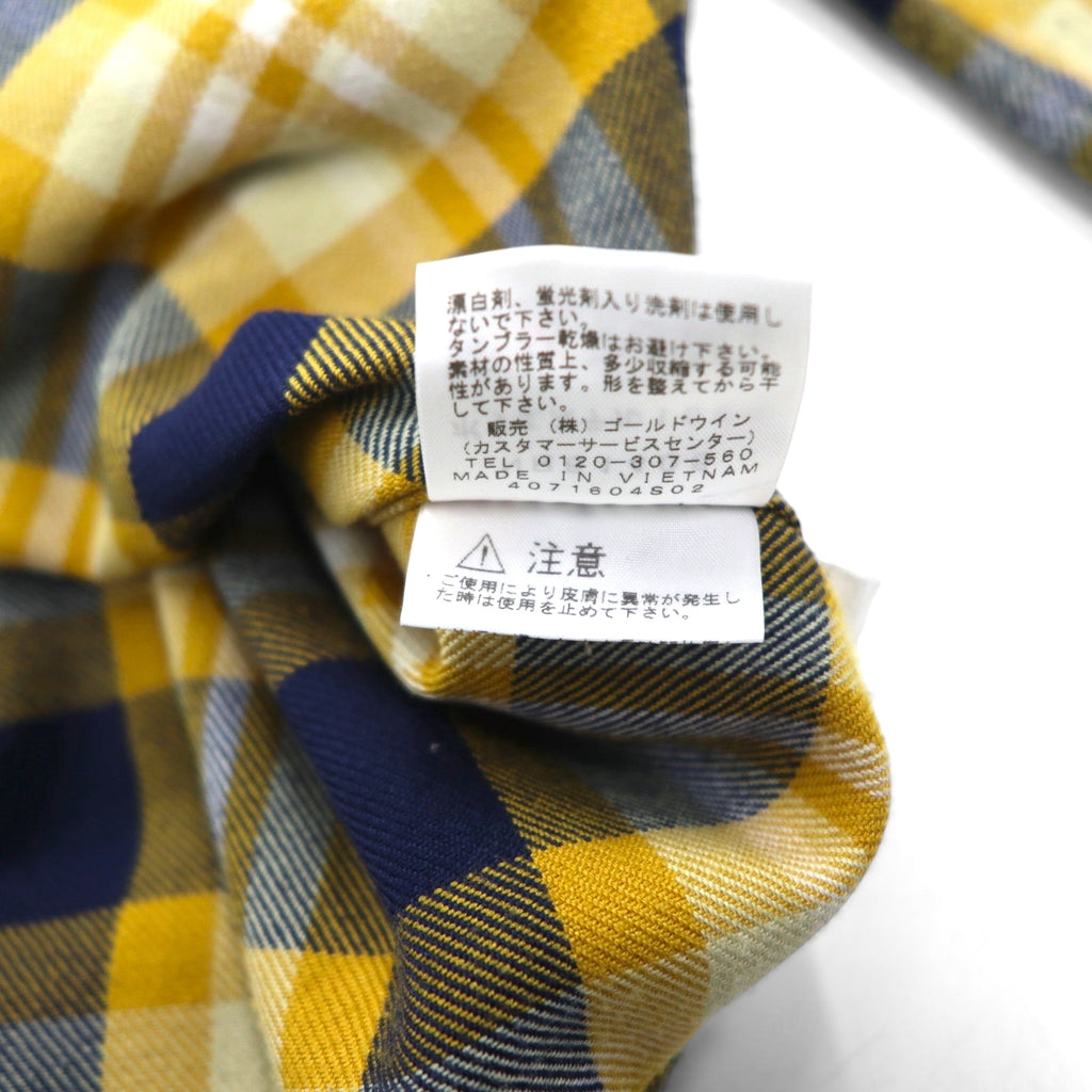 THE NORTH FACE Thermolite Flannel Shirt, Size L, Yellow Check, Chest Pocket, NR61406