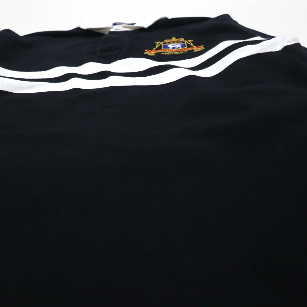 Polo by Ralph Lauren Rugby Shirt, Medium, Black, Cotton, Embroidered Emblem Logo