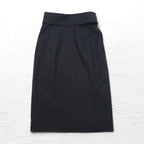 Christian Dior ハイウエスト ラップスカート M ブラック コットン アシンメトリー 252CKP12