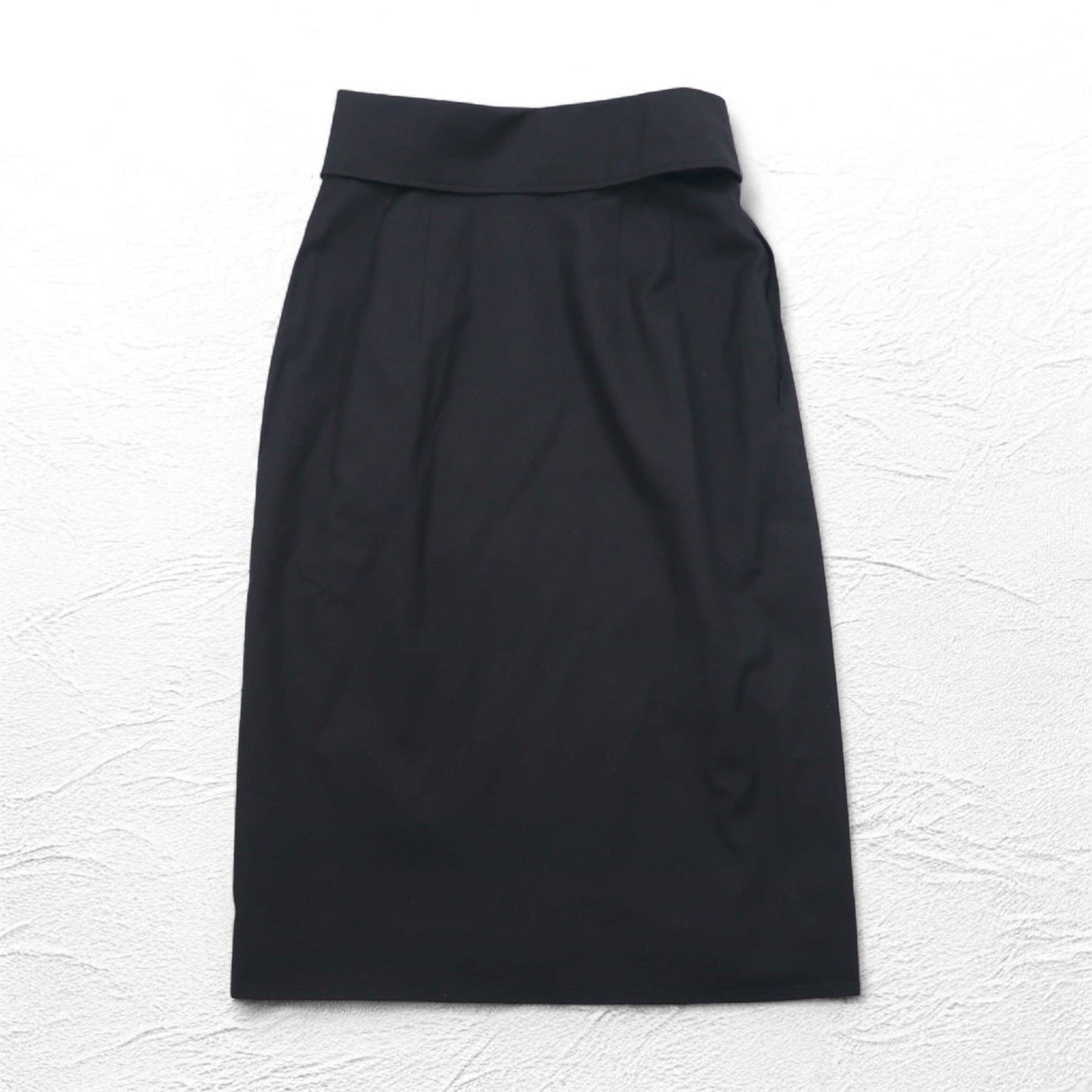 Christian Dior ハイウエスト ラップスカート M ブラック コットン アシンメトリー 252CKP12