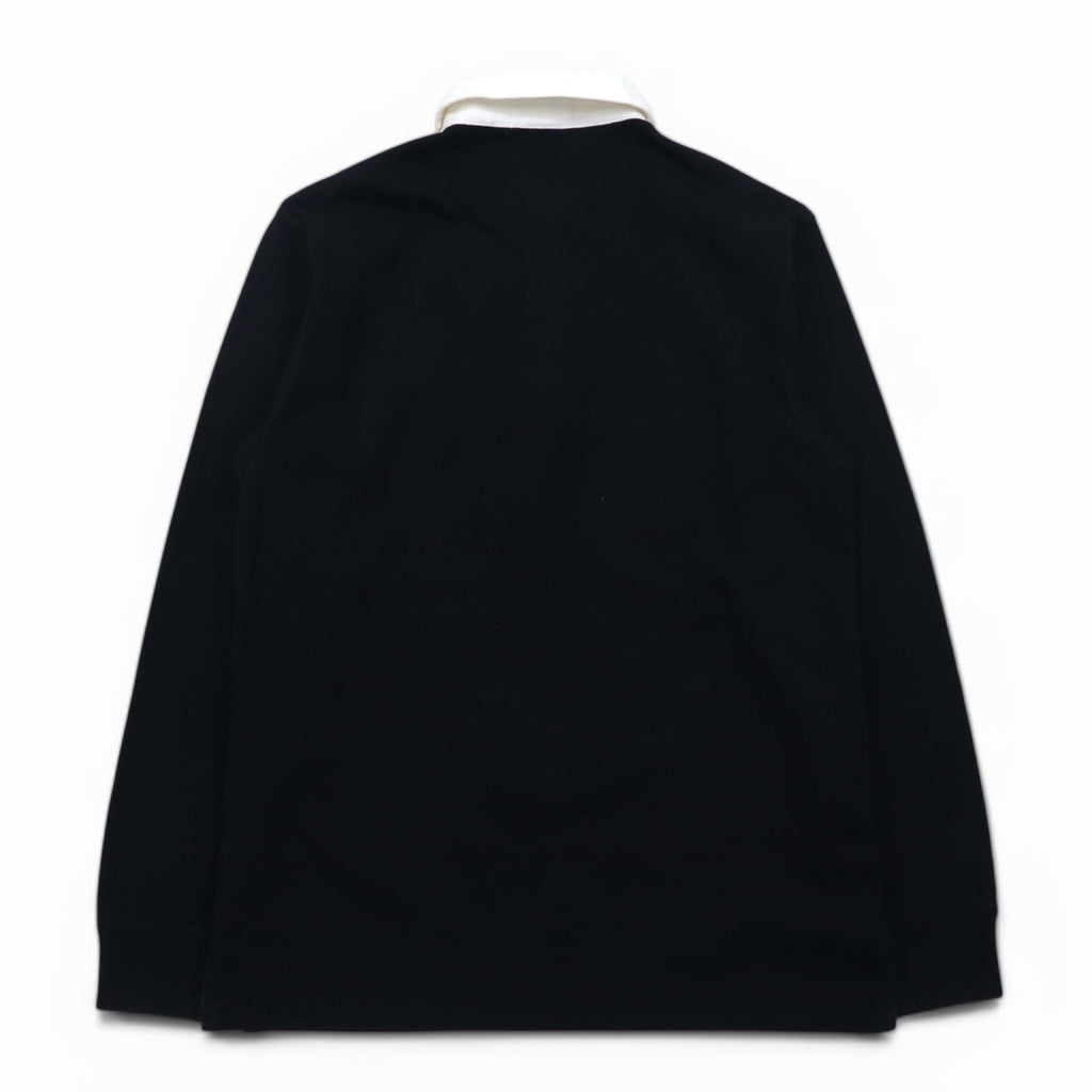 Polo by Ralph Lauren Rugby Shirt, Medium, Black, Cotton, Embroidered Emblem Logo