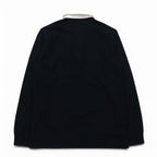 Polo by Ralph Lauren Rugby Shirt, Medium, Black, Cotton, Embroidered Emblem Logo