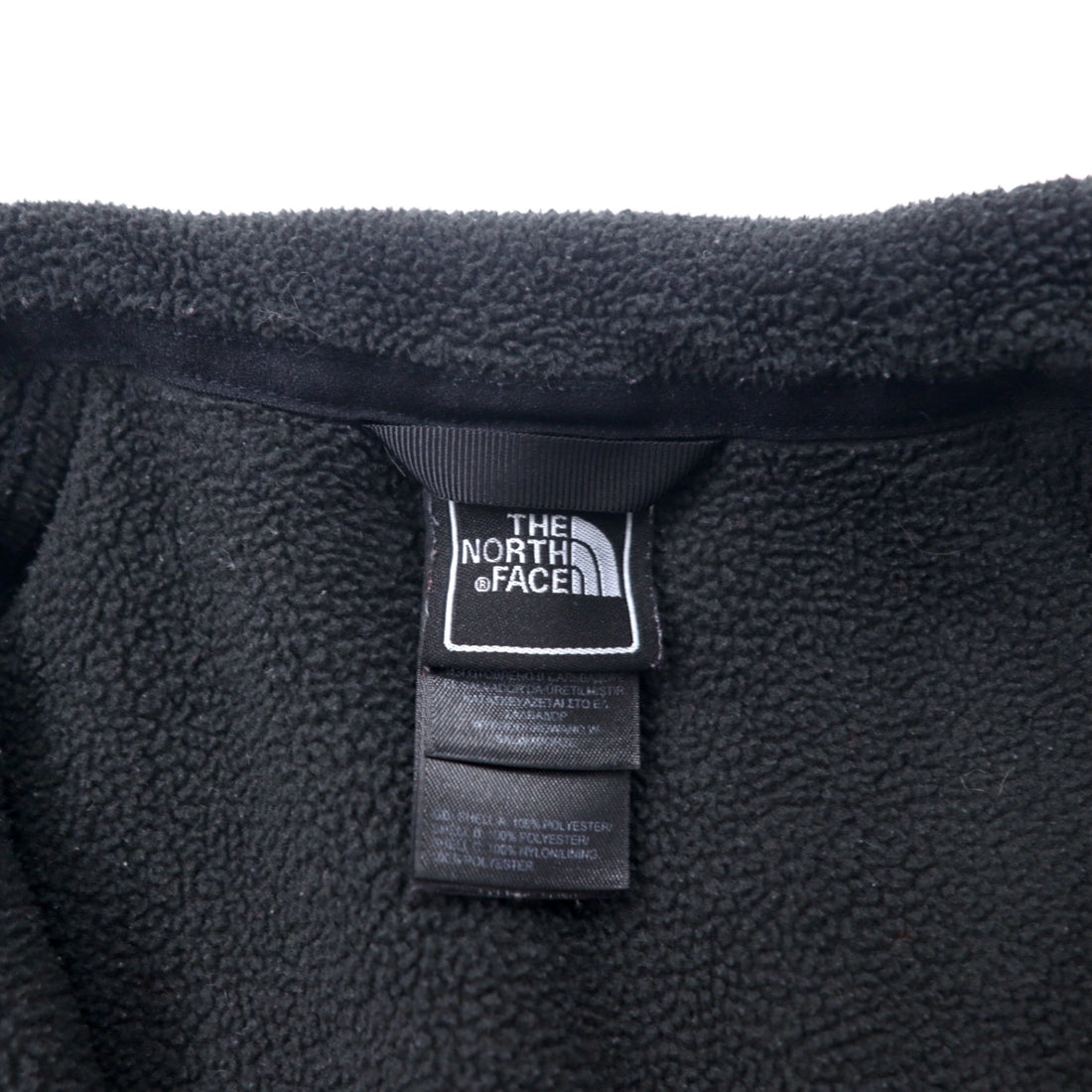 THE NORTH FACE Full Zip Fleece Jacket M Black Polyester One Point Logo Embroidery