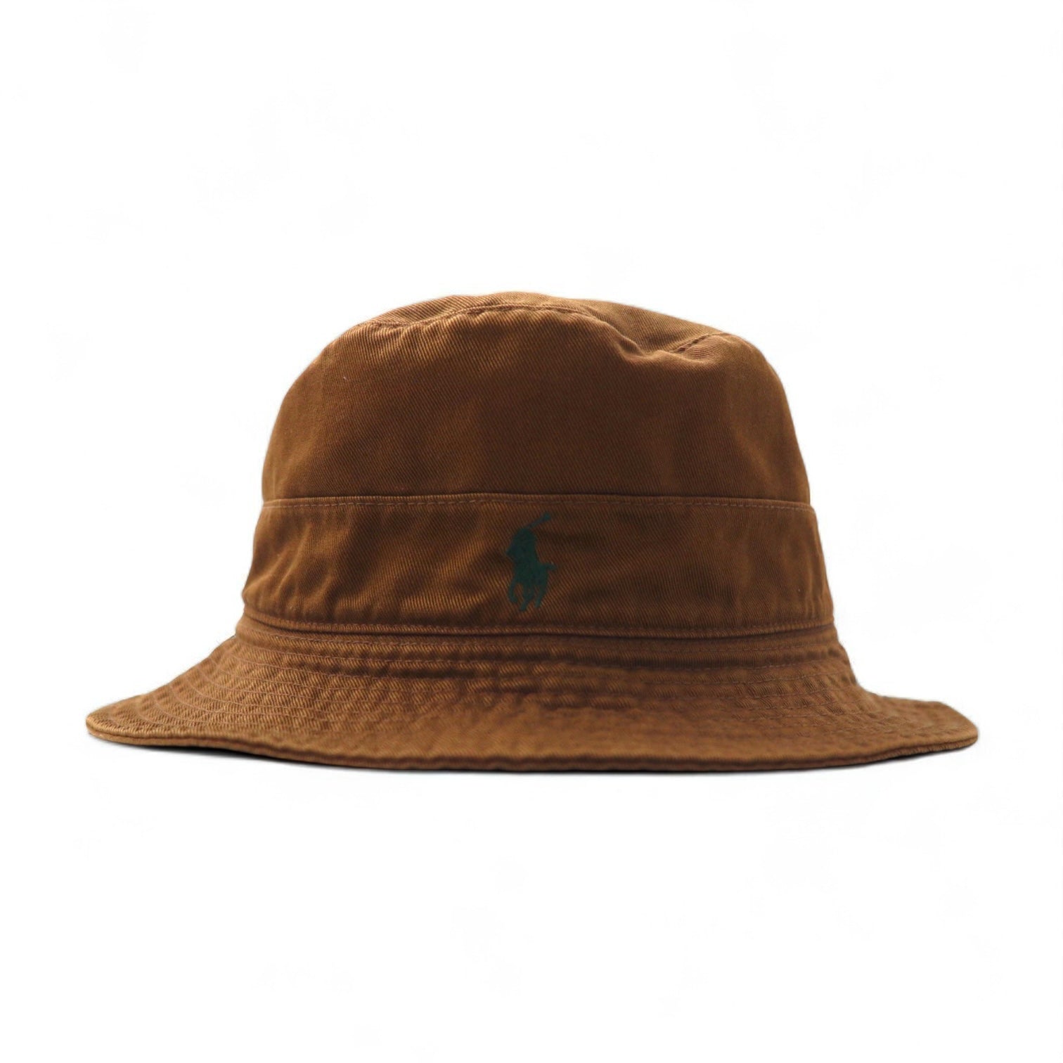 Polo by Ralph Lauren 90s Bucket Hat, Medium, Brown Cotton with Small Pony Embroidery