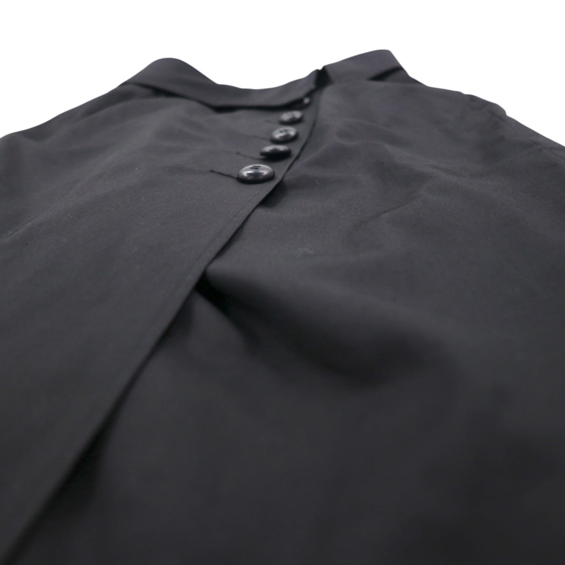 Christian Dior ハイウエスト ラップスカート M ブラック コットン アシンメトリー 252CKP12