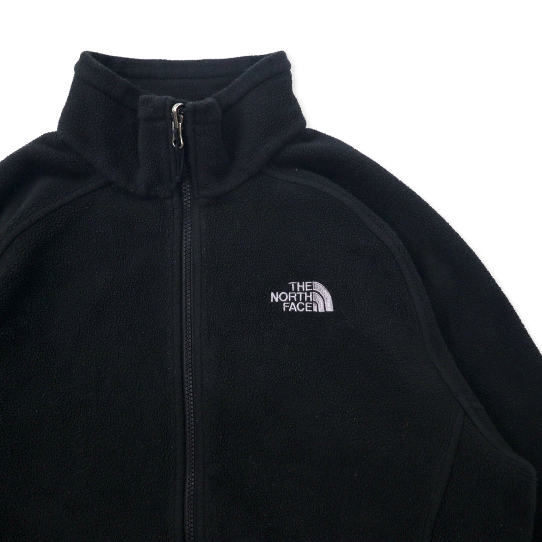 THE NORTH FACE Full Zip Fleece Jacket M Black Polyester One Point Logo Embroidery