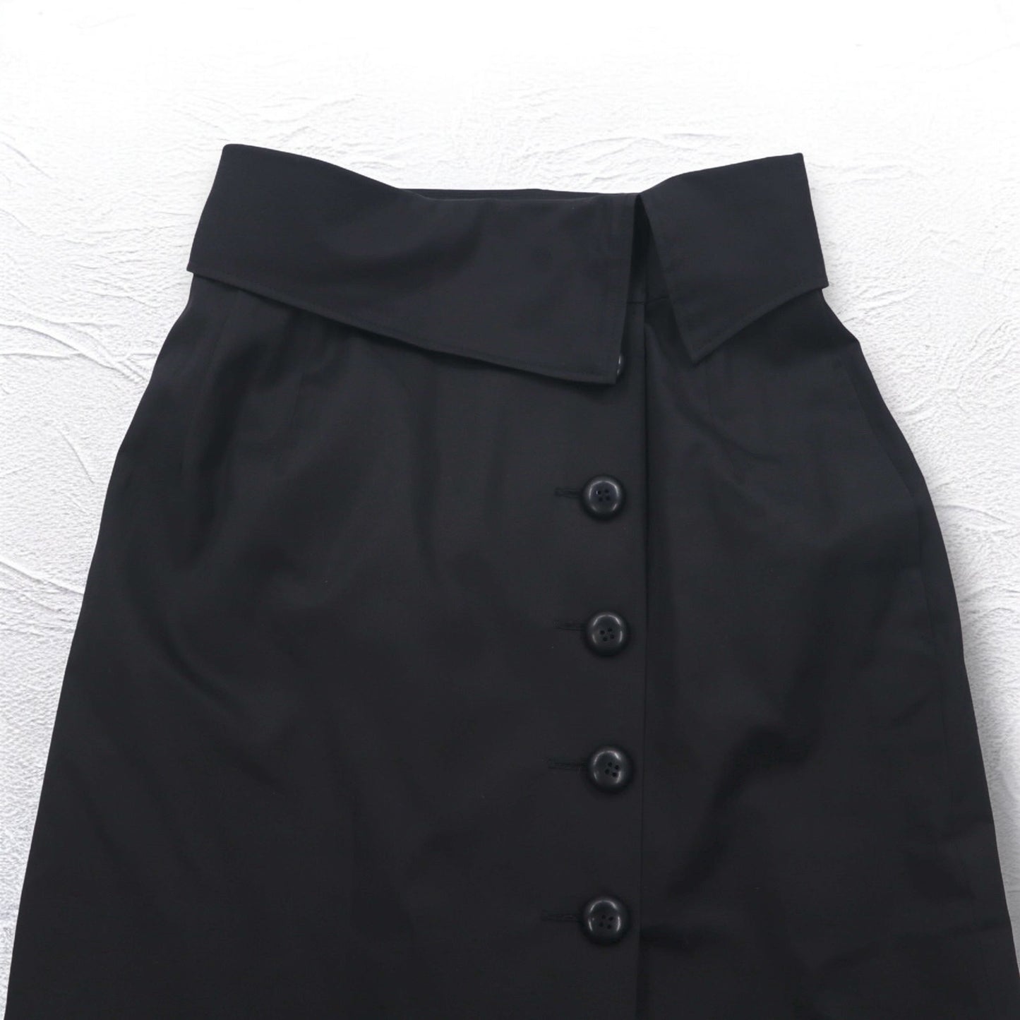 Christian Dior ハイウエスト ラップスカート M ブラック コットン アシンメトリー 252CKP12