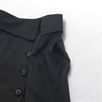 Christian Dior ハイウエスト ラップスカート M ブラック コットン アシンメトリー 252CKP12