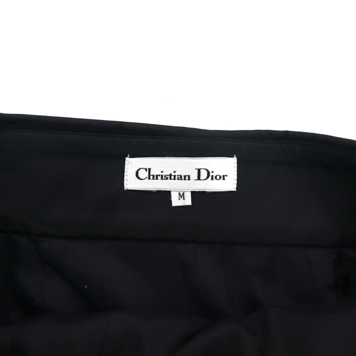 Christian Dior ハイウエスト ラップスカート M ブラック コットン アシンメトリー 252CKP12