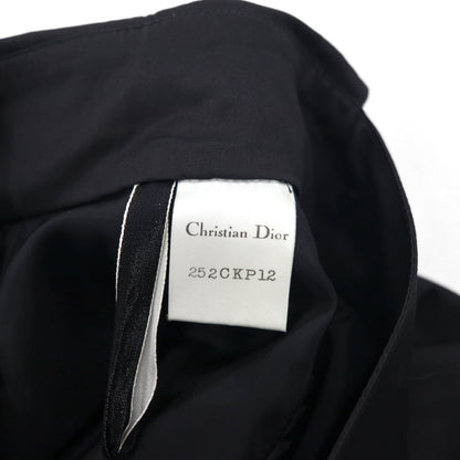 Christian Dior ハイウエスト ラップスカート M ブラック コットン アシンメトリー 252CKP12