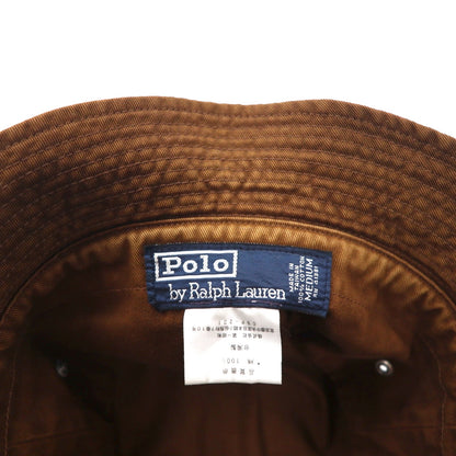 Polo by Ralph Lauren 90年代 バケットハット M ブラウン コットン スモールポニー刺繍