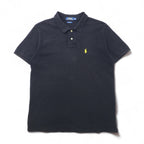 POLO RALPH LAUREN Custom Fit Polo Shirt, Size L, Black Cotton, Pique, Small Pony Embroidery