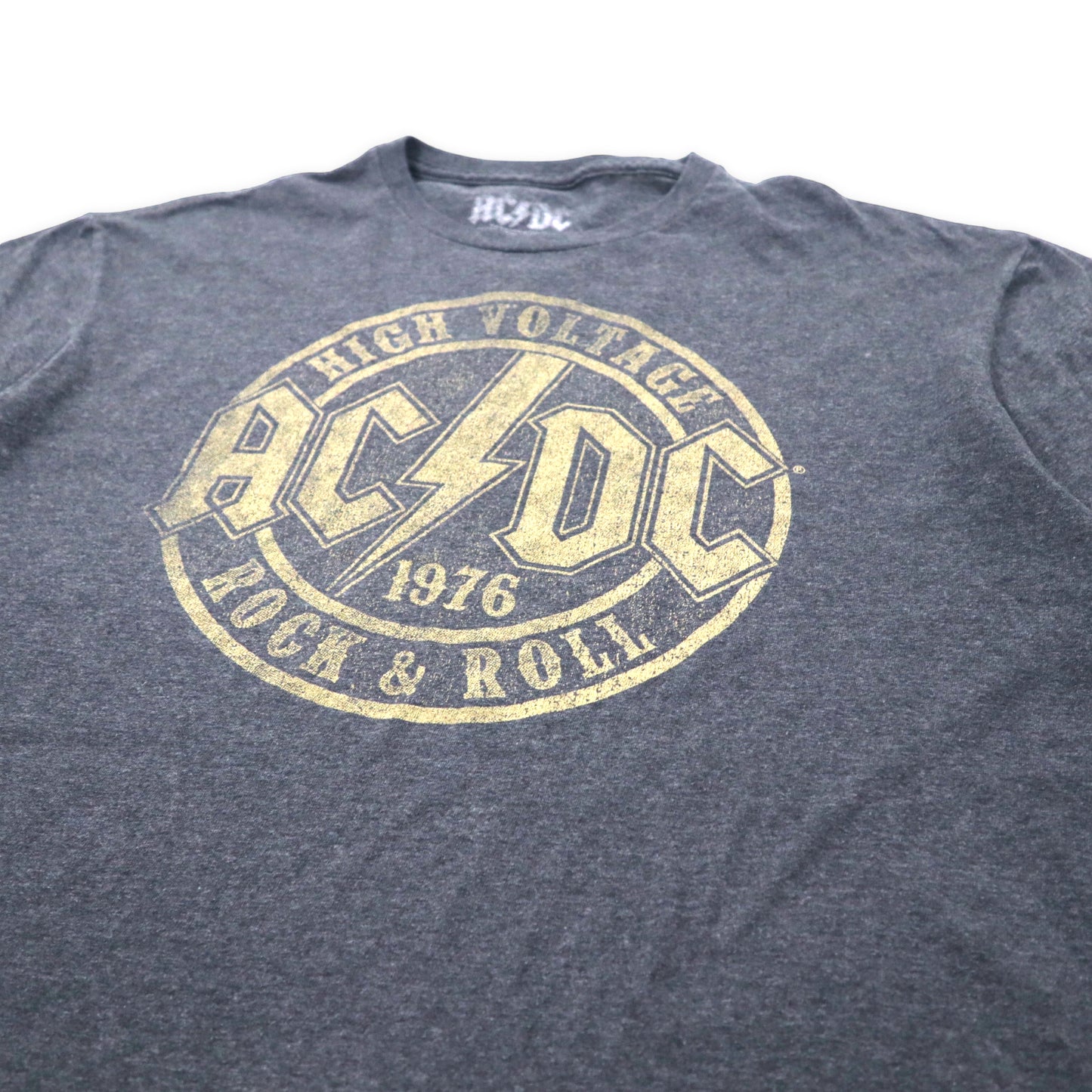 AC/DC バンドTシャツ L グレー コットン HIGH VOLTAGE