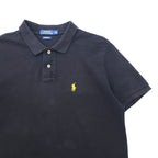POLO RALPH LAUREN Custom Fit Polo Shirt, Size L, Black Cotton, Pique, Small Pony Embroidery