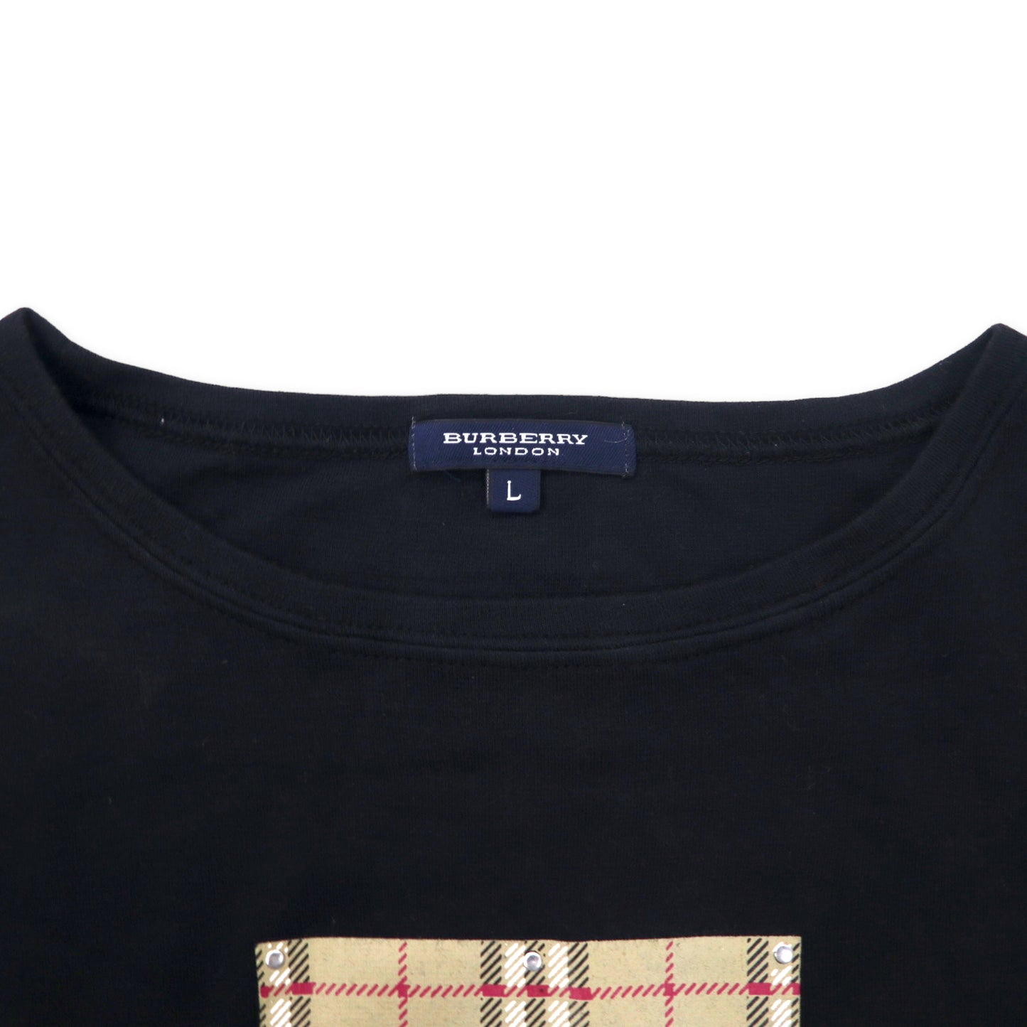 BURBERRY ノバチェック プリント ロングスリーブTシャツ L ブラック