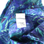 K-WAY 90s stowable hood packable nylon jacket hoodie XL blue all-over pattern native print Indian