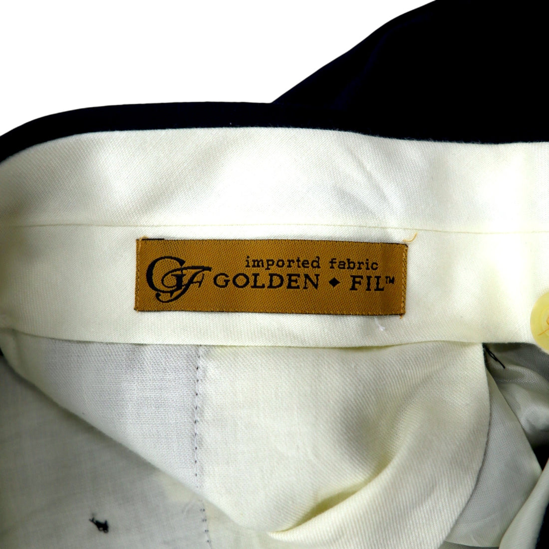 Made in USA 90s GOLDEN FIL Tuck Wide Slacks Pants Size 35 Navy Wool