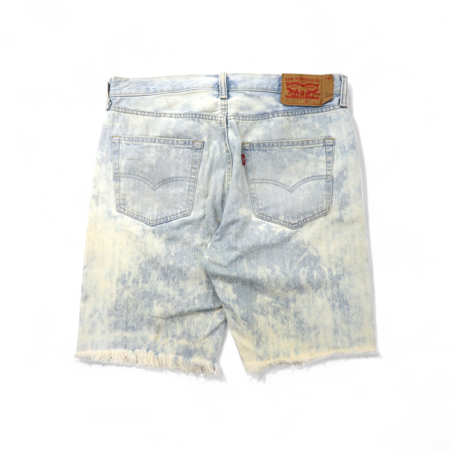 Levi's 501 Chemical Wash Cut-Off Short Denim Pants, Size L, Blue Cotton, Button Fly