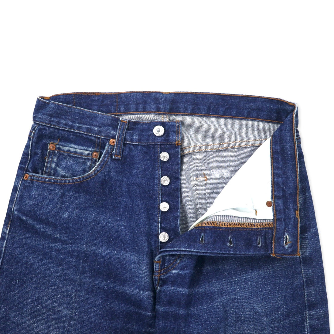 Levi's USA made 90s denim pants size 34 blue cotton button fly button back 521 501-0115